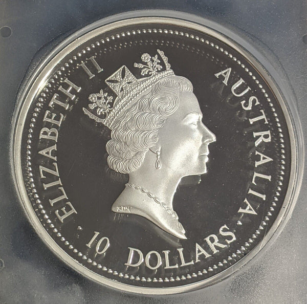 1997-P Proof Silver 10 Oz Kookaburra Ten Dollar $10 PCGS PR69DCAM FDC GEM UNC