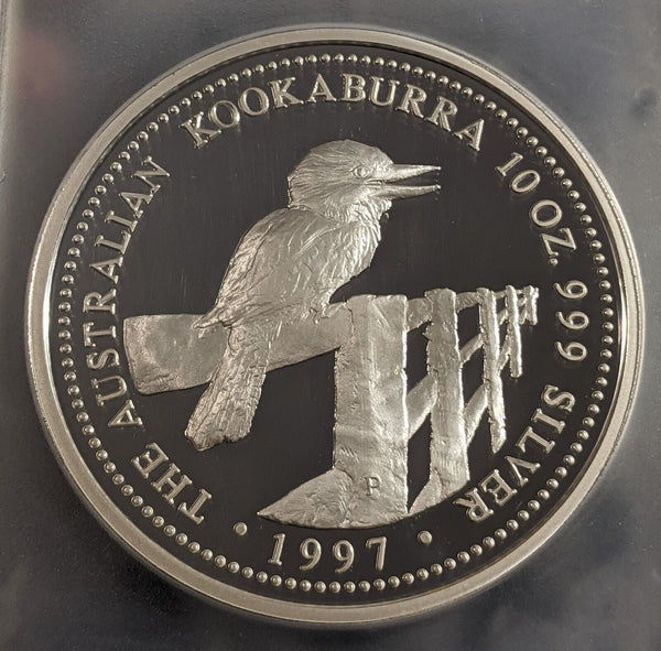 1997-P Proof Silver 10 Oz Kookaburra Ten Dollar $10 PCGS PR69DCAM FDC GEM UNC