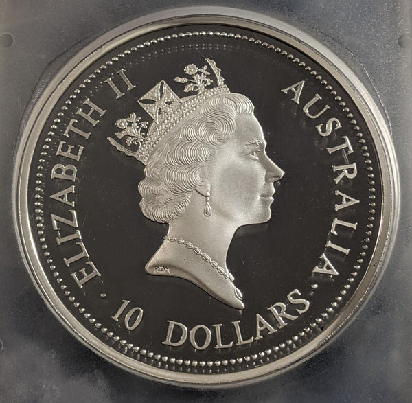 1997-P Proof Silver 10 Oz Kookaburra Ten Dollar $10 PCGS PR69DCAM FDC GEM UNC