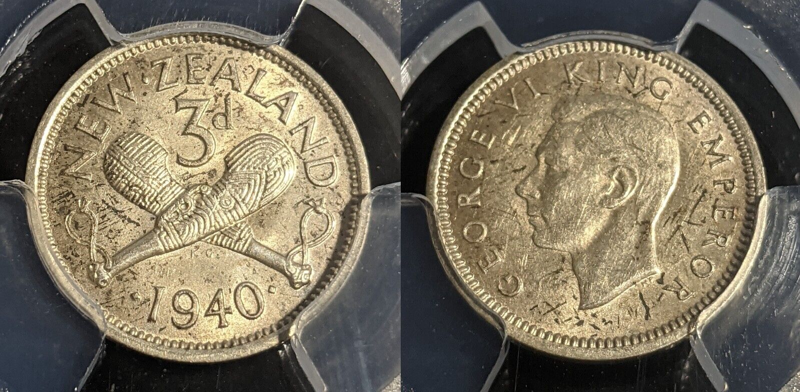 New Zealand 1940 Threepence 3d Silver KM# 7 PCGS AU55 aUNC #2836