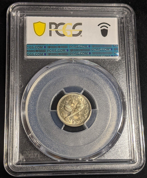 New Zealand 1963 Threepence 3d KM 25.2 PCGS MS60 UNC #2839