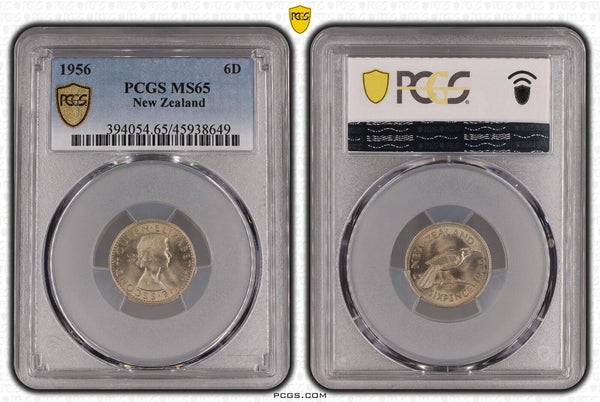 New Zealand 1956 Sixpence 6d KM# 26.2 PCGS MS65 GEM UNC #2840