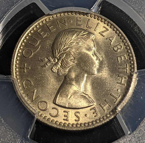 New Zealand 1956 Sixpence 6d KM# 26.2 PCGS MS65 GEM UNC #2840