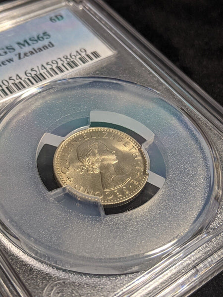 New Zealand 1956 Sixpence 6d KM# 26.2 PCGS MS65 GEM UNC #2840