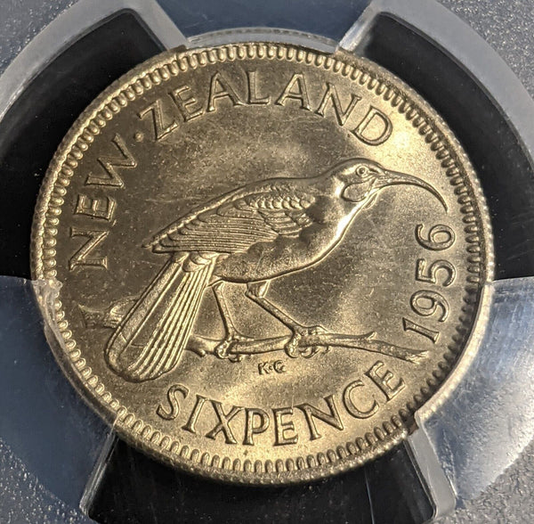 New Zealand 1956 Sixpence 6d KM# 26.2 PCGS MS65 GEM UNC #2840