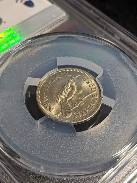 New Zealand 1956 Sixpence 6d KM# 26.2 PCGS MS65 GEM UNC #2840