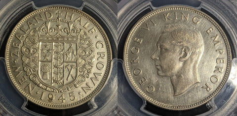 New Zealand 1945 Half Crown 1/2C KM# 11 PCGS Genuine AU Details #2843