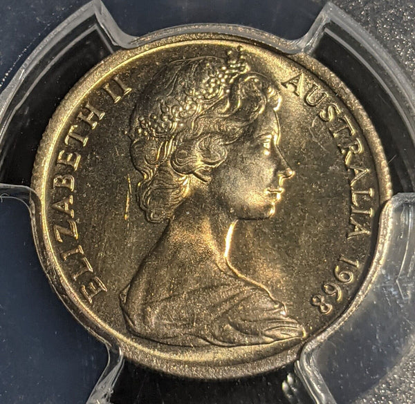 1968 Five Cent 5c Australia PCGS MS66 GEM UNC #2846
