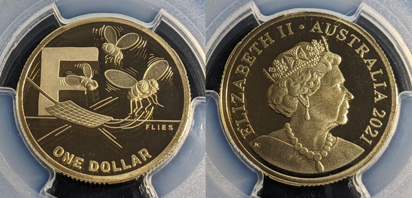 2021 Proof One Dollar $1  F- Flies Australia PCGS PR69DCAM FDC UNC #2853