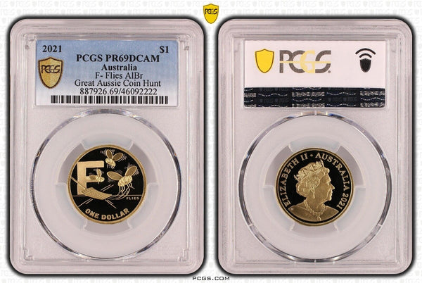 2021 Proof One Dollar $1  F- Flies Australia PCGS PR69DCAM FDC UNC #2853