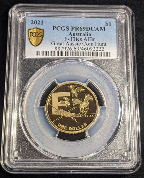 2021 Proof One Dollar $1  F- Flies Australia PCGS PR69DCAM FDC UNC #2853