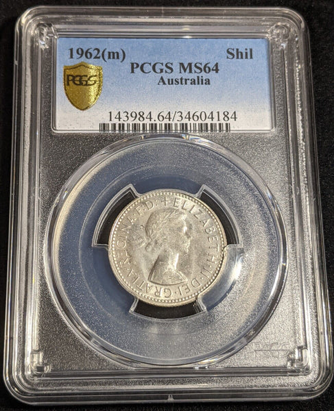 1962 m Shilling 1/- Australia PCGS MS64 GEM UNC #2867