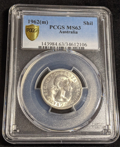 1962 m Shilling 1/- Australia PCGS MS63 Choice UNC #2871