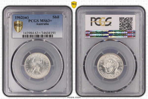 1962 m Shilling 1/- Australia PCGS MS63+ Choice UNC #2873