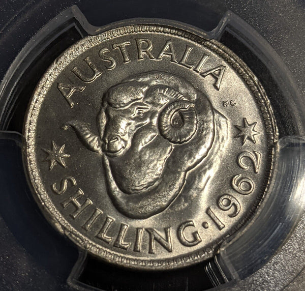 1962 m Shilling 1/- Australia PCGS MS63+ Choice UNC #2873