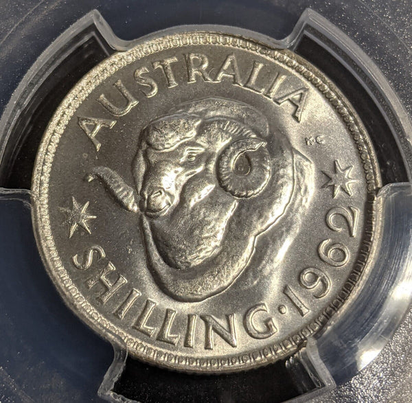 1962 m Shilling 1/- Australia PCGS MS63 Choice UNC #2869