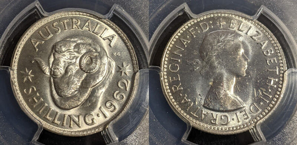 1962 m Shilling 1/- Australia PCGS MS63 Choice UNC #2872