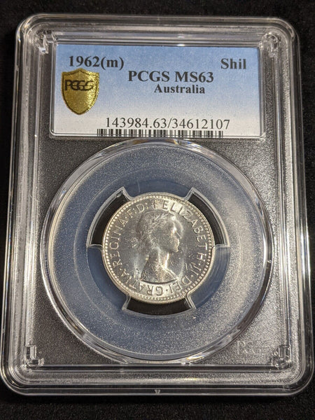 1962 m Shilling 1/- Australia PCGS MS63 Choice UNC #2872