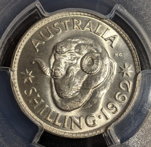 1962 m Shilling 1/- Australia PCGS MS63 Choice UNC #2872