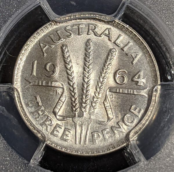 1964 M Threepence 3d Australia PCGS MS65 GEM UNC #2877