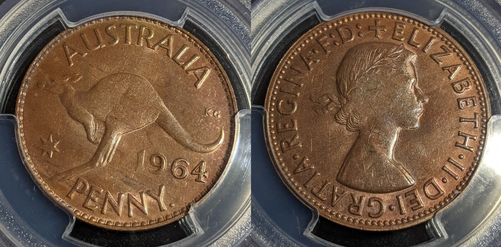 1964. Y (p) Penny 1d Australia MS63BN PCGS Choice UNC #2879