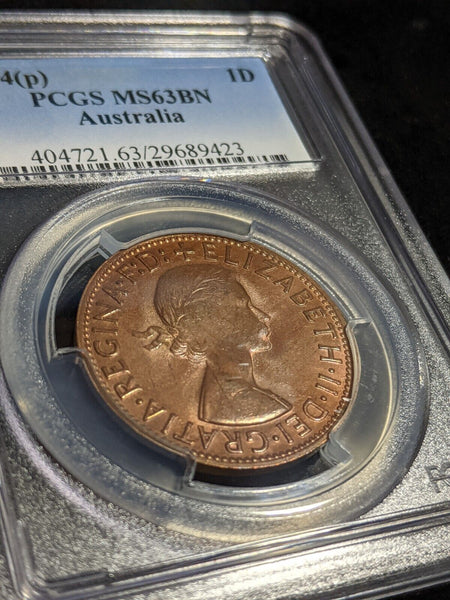 1964. Y (p) Penny 1d Australia MS63BN PCGS Choice UNC #2879