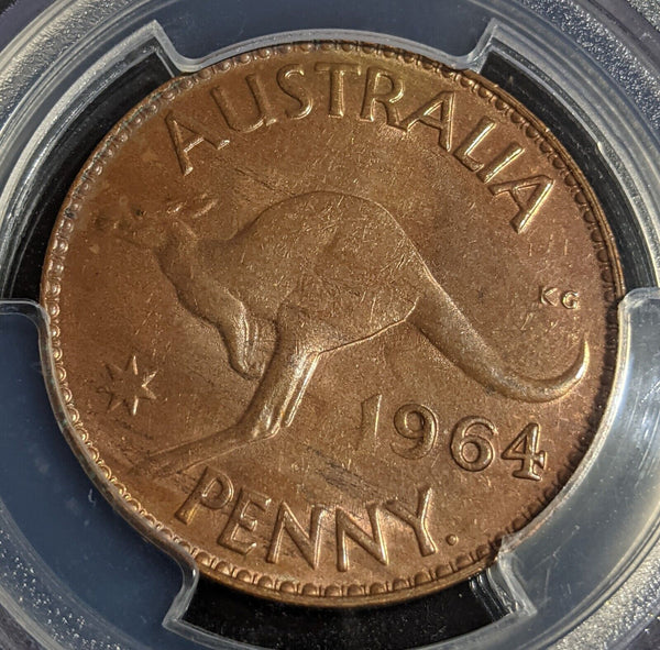 1964. Y (p) Penny 1d Australia MS63BN PCGS Choice UNC #2879