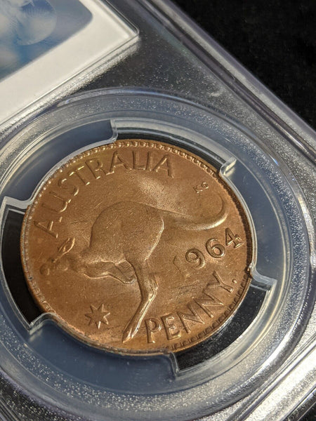 1964. Y (p) Penny 1d Australia MS63BN PCGS Choice UNC #2879