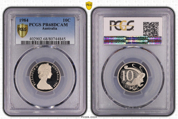 1984 Proof Ten Cent 10c Australia PCGS PR68DCAM FDC UNC #2888