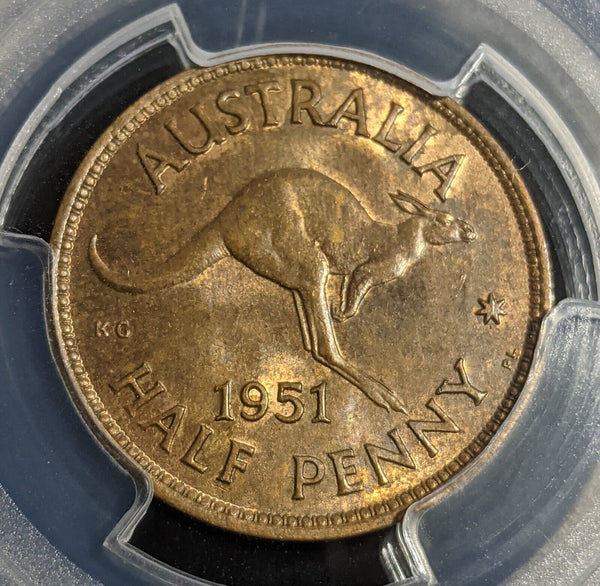 1951-PL Half Penny Australia PCGS MS63RB CHOICE UNC #2890