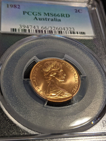 1982 Two Cent 2c Australia PCGS MS66RD GEM UNC #2886