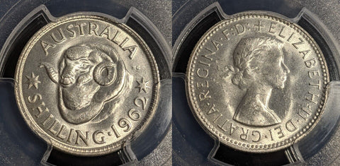 1962 m Shilling 1/- Australia PCGS MS63 Choice UNC #2898
