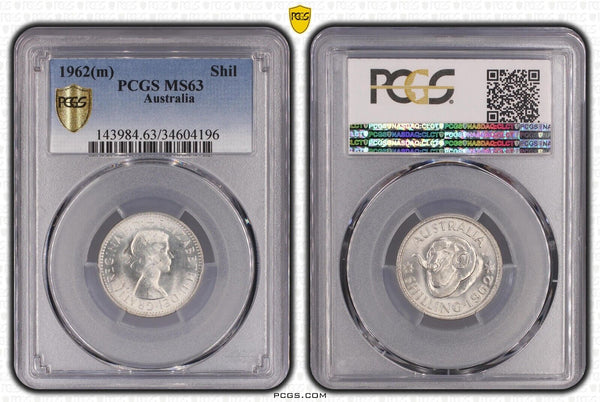 1962 m Shilling 1/- Australia PCGS MS63 Choice UNC #2898