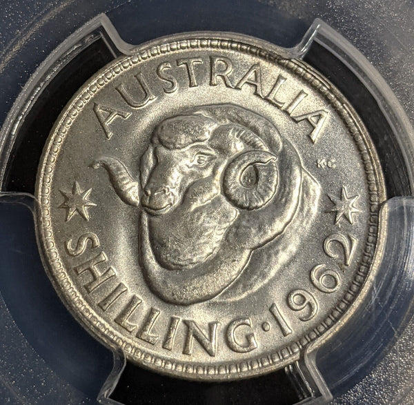 1962 m Shilling 1/- Australia PCGS MS63 Choice UNC #2898