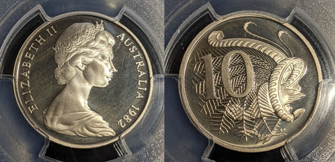 1982 Proof Ten Cent 10c Australia PCGS PR68DCAM FDC UNC #2891