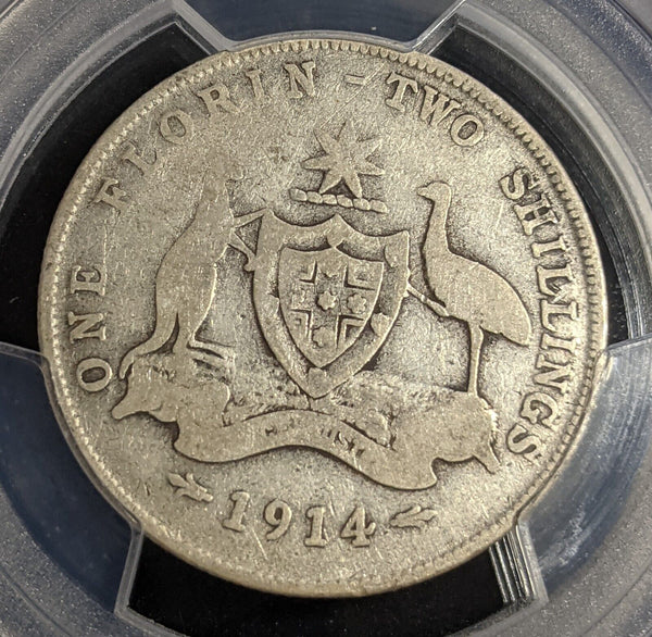 1914 Florin 2/- Australia PCGS G04 GOOD #2895