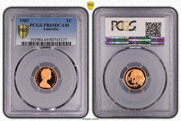 1982 Proof One Cent 1c Australia PCGS PR69DCAM FDC UNC #2901