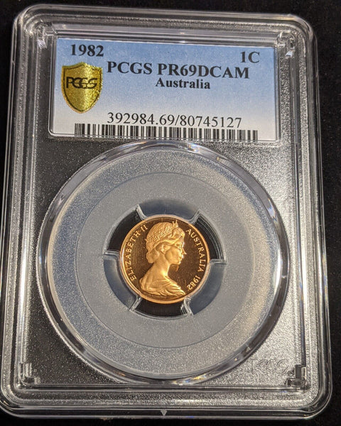 1982 Proof One Cent 1c Australia PCGS PR69DCAM FDC UNC #2901
