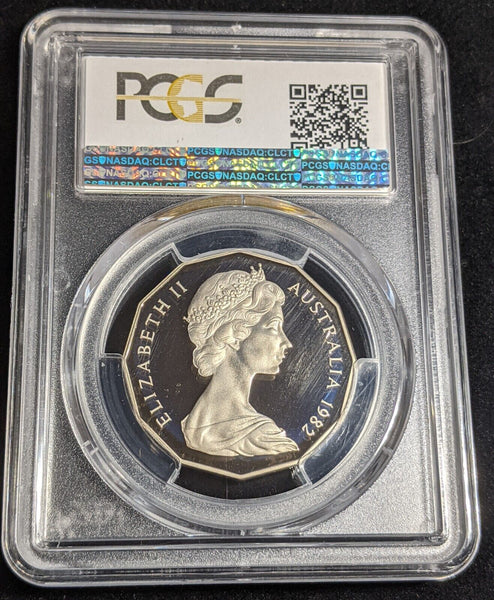 1982 Proof Fifty Cent 50c Commonwealth Games PCGS PR68DCAM FDC UNC #2914