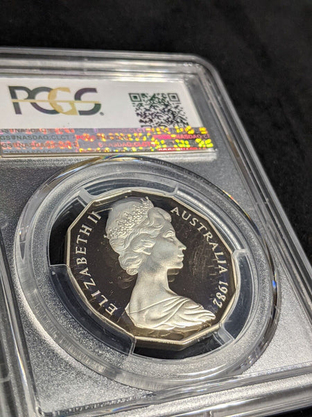 1982 Proof Fifty Cent 50c Commonwealth Games PCGS PR68DCAM FDC UNC #2914