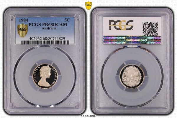 1984 Proof Five Cent 5c Australia PCGS PR68DCAM FDC UNC #2912