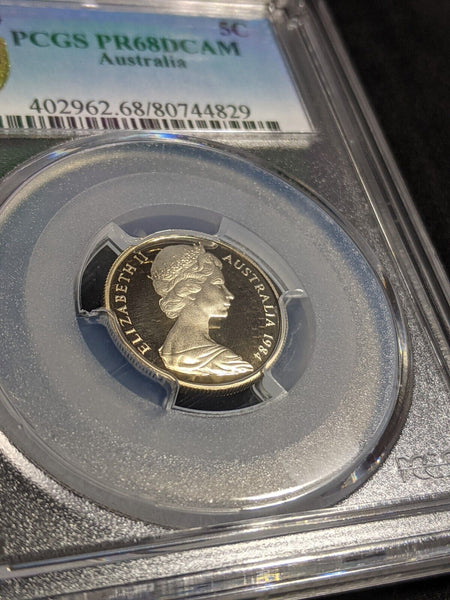 1984 Proof Five Cent 5c Australia PCGS PR68DCAM FDC UNC #2912
