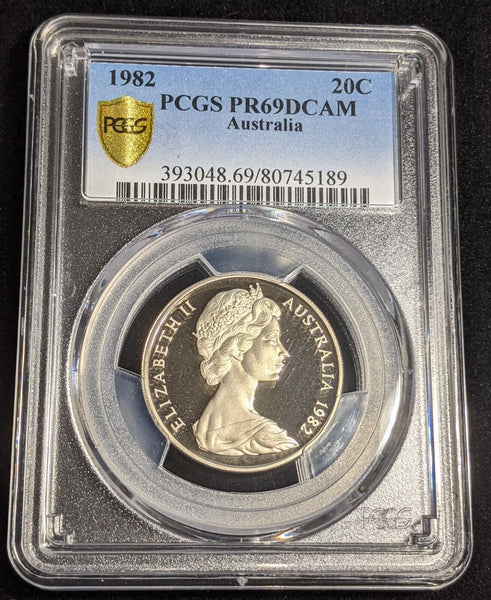 1982 Proof Twenty Cent 20c Australia PCGS PR69DCAM FDC UNC #2913
