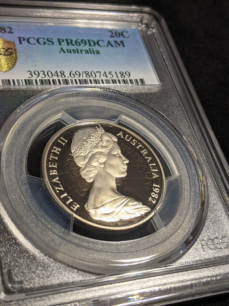 1982 Proof Twenty Cent 20c Australia PCGS PR69DCAM FDC UNC #2913