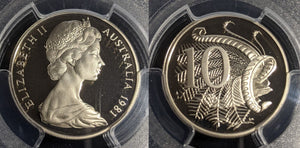1981 Proof Ten Cent 10c Australia PCGS PR68DCAM FDC UNC #2918