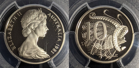 1981 Proof Ten Cent 10c Australia PCGS PR68DCAM FDC UNC #2918