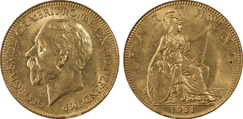 Great Britain 1931 Farthing 1/4d PCGS MS65RD GEM UNC #2932