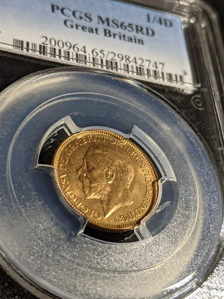 Great Britain 1931 Farthing 1/4d PCGS MS65RD GEM UNC #2932