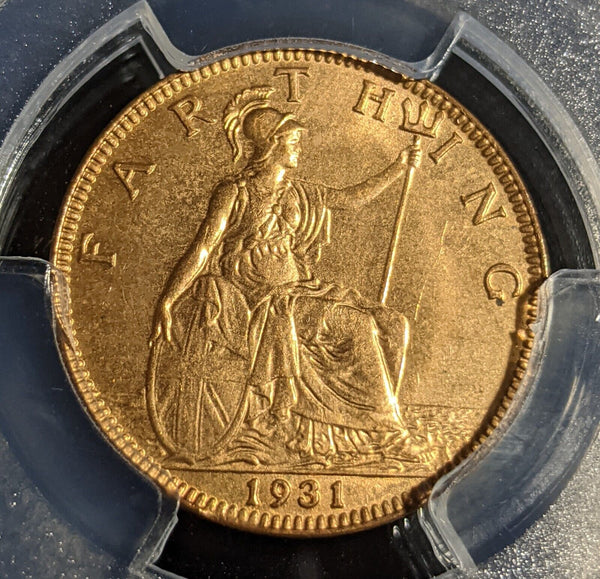 Great Britain 1931 Farthing 1/4d PCGS MS65RD GEM UNC #2932