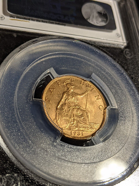 Great Britain 1931 Farthing 1/4d PCGS MS65RD GEM UNC #2932